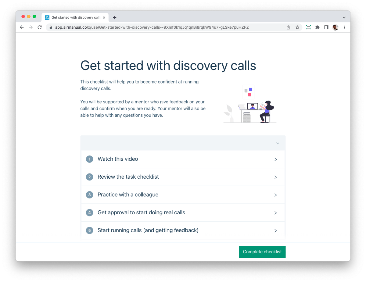 A training checklist: Get started with discovery calls